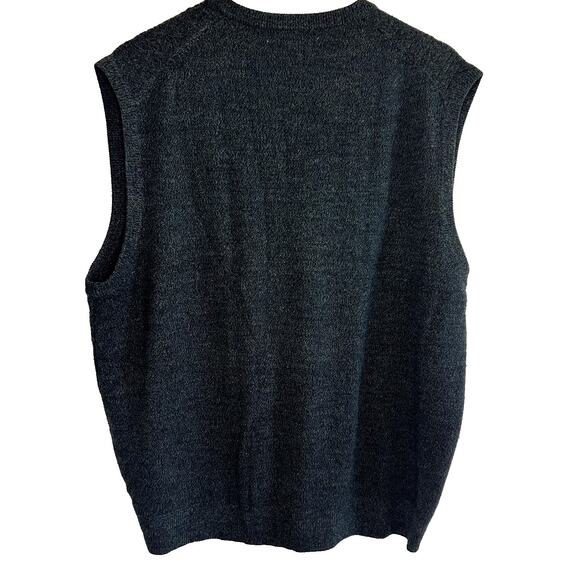 Geoffrey Beene Sweater Vest Mens XL Knit Green Navy Grandpacore Golf Fall Layers - Picture 2 of 3